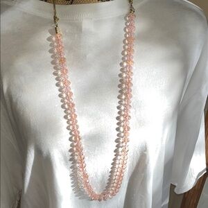 Chico's Large Pink Faceted AB Beaded Necklace
